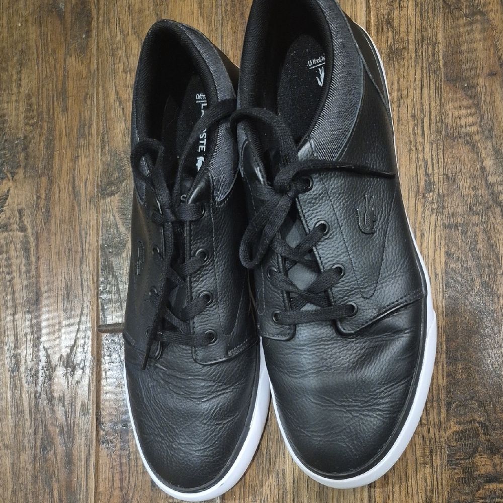 Lacoste Black Leather Men's Derbys